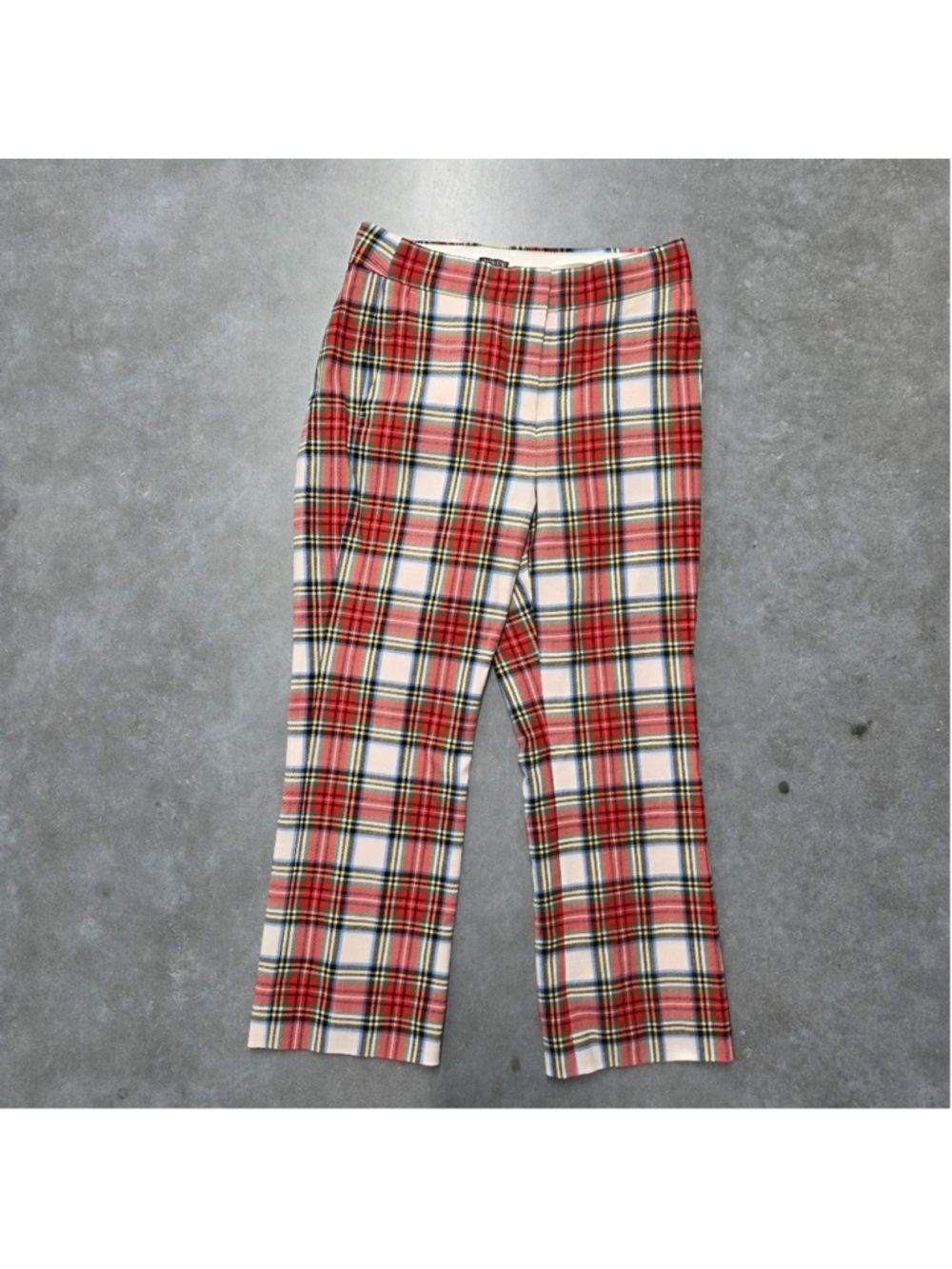 Re-Imagined J Crew Women's Red & White Plaid Pants Size 4P
